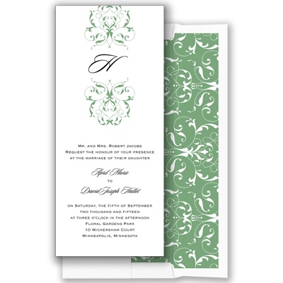 Monogram Flourish - Clover - Invitation