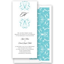 Monogram Flourish - Pool - Invitation