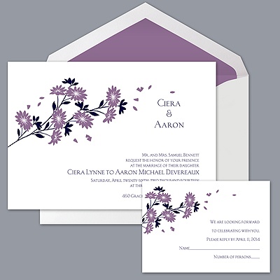 Graceful Petals - Wisteria - Invitation