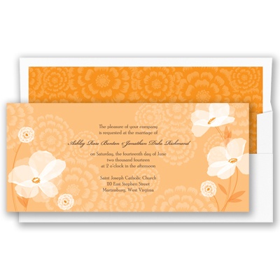 Moonlight Blossoms - Tangerine - Invitation