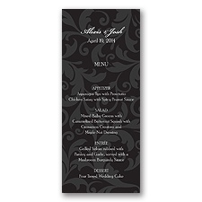 Treasured Jewels Pattern - Black - Menu Card