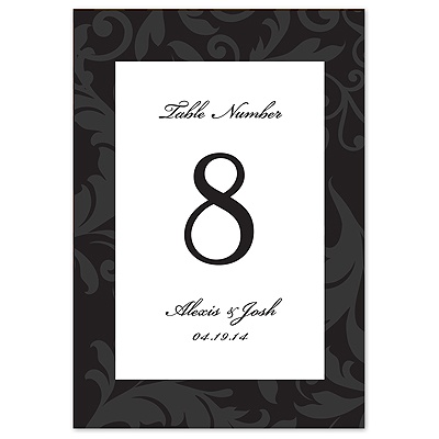 Treasured Jewels Pattern - Black - Table Number