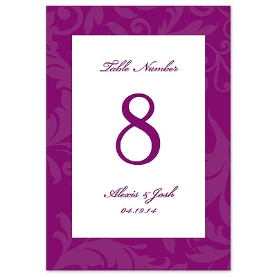 Treasured Jewels Pattern - Sangria - Table Number