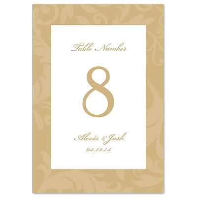 Treasured Jewels Pattern - Golden - Table Number