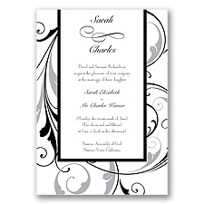 Swept Away - Black - Invitation