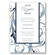 Swept Away - Peacock - Invitation