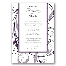 Swept Away - Plum - Invitation