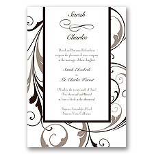 Swept Away - Chocolate - Invitation
