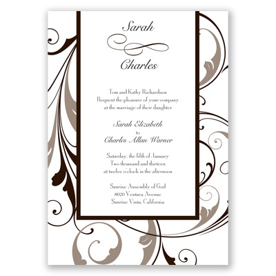 Swept Away - Chocolate - Invitation