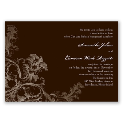 Tapestry - Chocolate -  Invitation