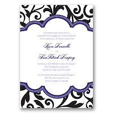Breezy Damask - Lapis - Invitation
