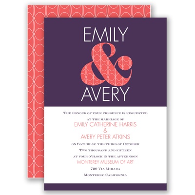 With a Twist - Plum - Invitation