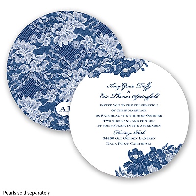Royal Lace - Marine - Invitation