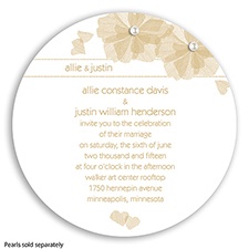 Love Blossoms - Golden - Invitation