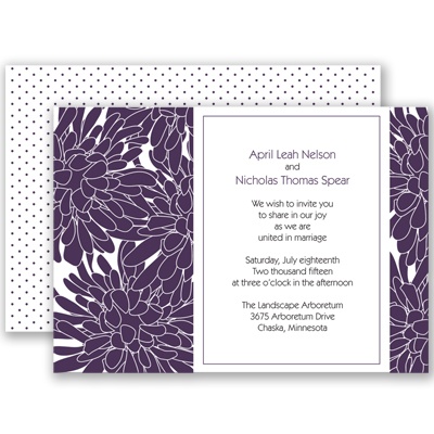 Glorious Blooms - Plum - Invitation