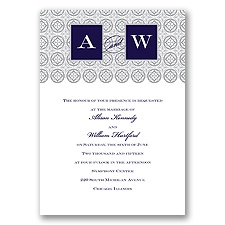 Monogram Pattern - Plum - Invitation