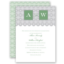 Monogram Pattern - Clover - Invitation