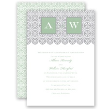 Monogram Pattern - Meadow - Invitation