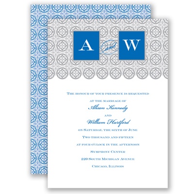 Monogram Pattern - Horizon - Invitation