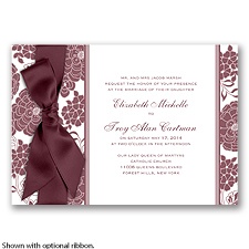 Floral Patterned - Rosewood - Invitation