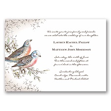Vintage Birds - Chocolate - Invitation