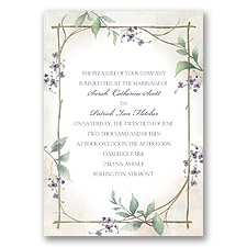 Botanical Border - Plum - Invitation
