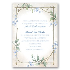Botanical Border - Cornflower - Invitation