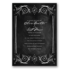 Chalkboard Style - Black - Invitation