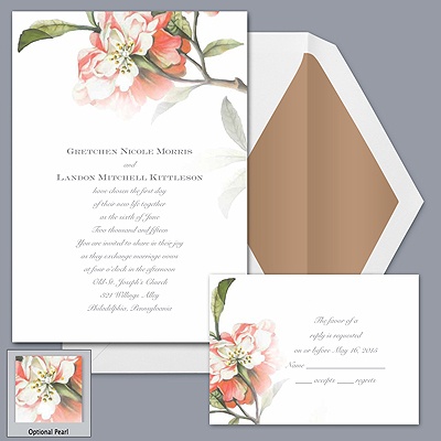 Brittany Roses One - Coral Reef - Invitation