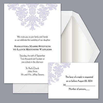 Decorative Damask - Iris - Invitation