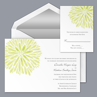 Burst of Color - Key Lime - Invitation