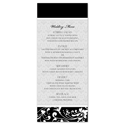 Forever Color - Black  - Menu Card