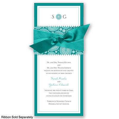 Perfect Paisley Duet - Jade - Invitation