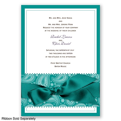 Perfect Paisley - Jade - Invitation