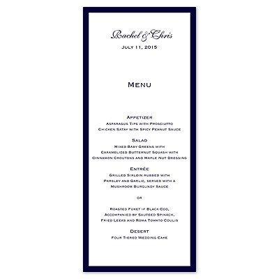 Colored Border - Menu Card