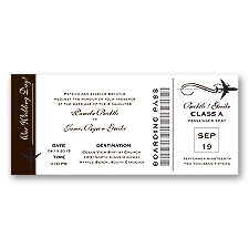 Boarding Pass - Chocolate - Invitation
