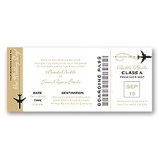 Boarding Pass - Golden - Invitation