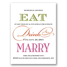 Eat, Drink, Marry - Rehearsal Dinner Invitation