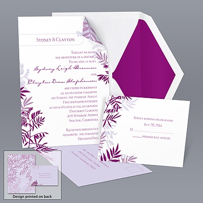 Flowing Leaves - Sangria - Value Invitation Set