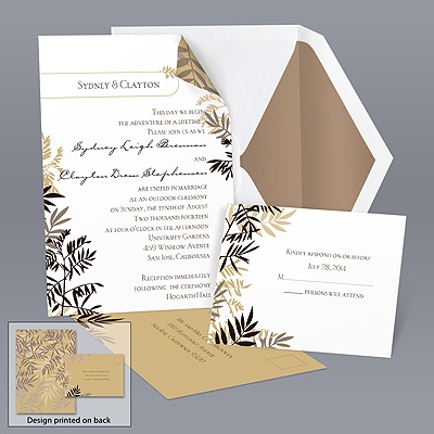 Flowing Leaves - Chocolate - Value  Invitation Set