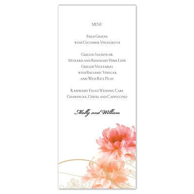 Beloved - Tangerine - Menu Card