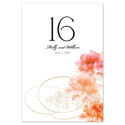 Beloved - Tangerine - Table Number