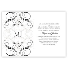 Eternal Flourish - Bright White - Black - Invitation
