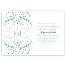 Eternal Flourish - Bright White - Cornflower - Invitation