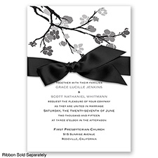 Budding Beauty - Black - Invitation