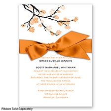 Budding Beauty - Tangerine - Invitation