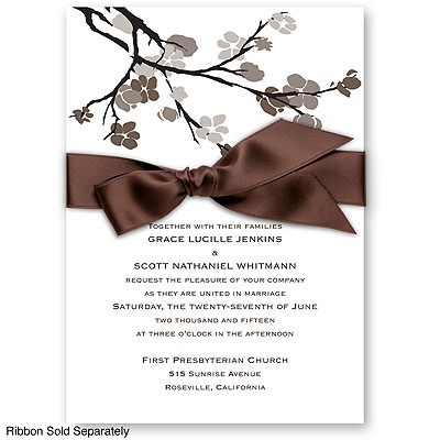 Budding Beauty - Chocolate - Invitation