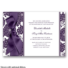 Floral Patterned - Plum - Invitation