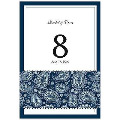 Perfect Paisley - Peacock - Table Number