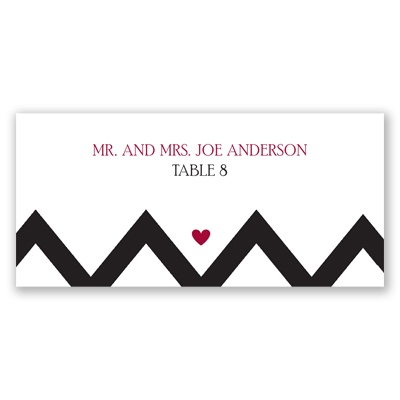 Chevron Sweethearts - Escort Card